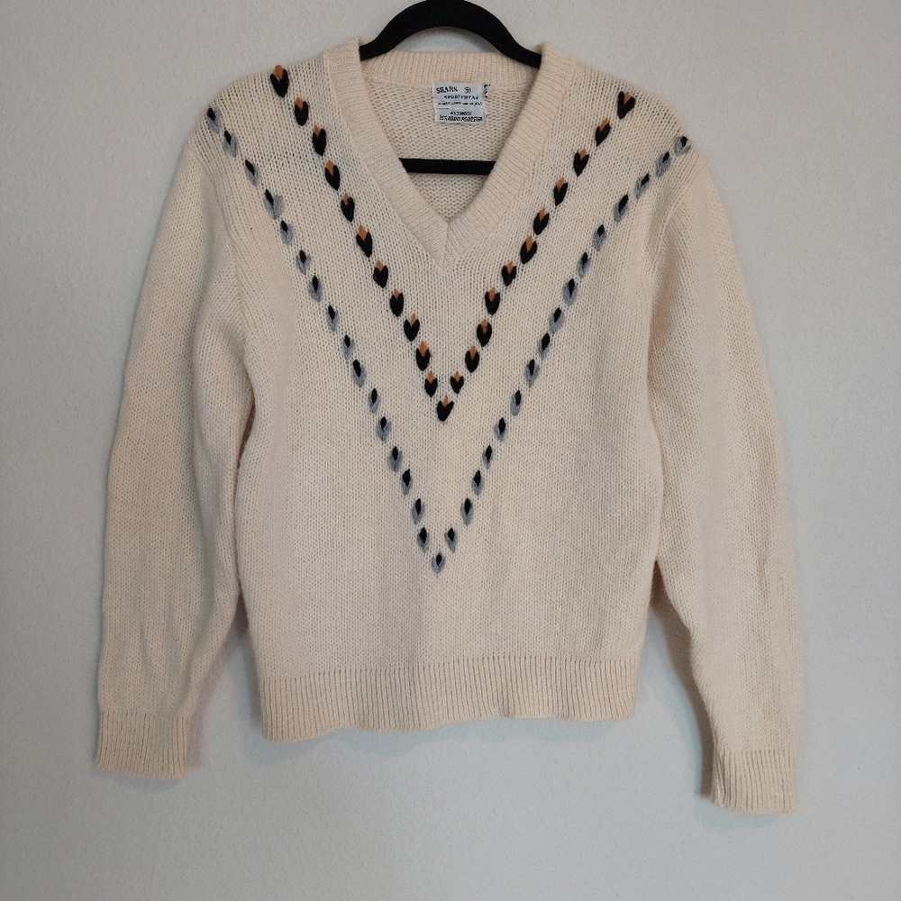 Sears Sportwear Vintage Wool Blend‎ Sweater Size Small